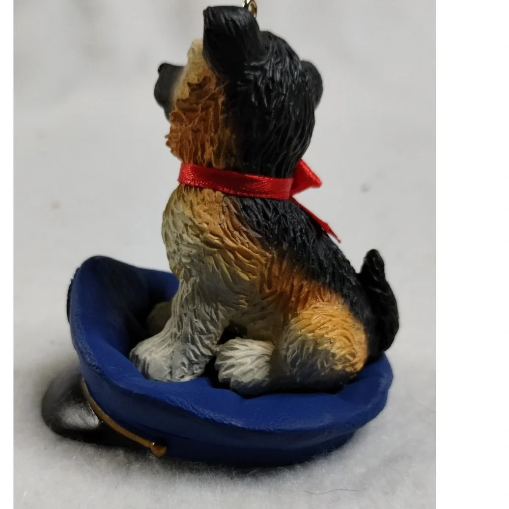 American Greetings Policeman Dog Ornament Police Hat Puppy Christmas Decor‎